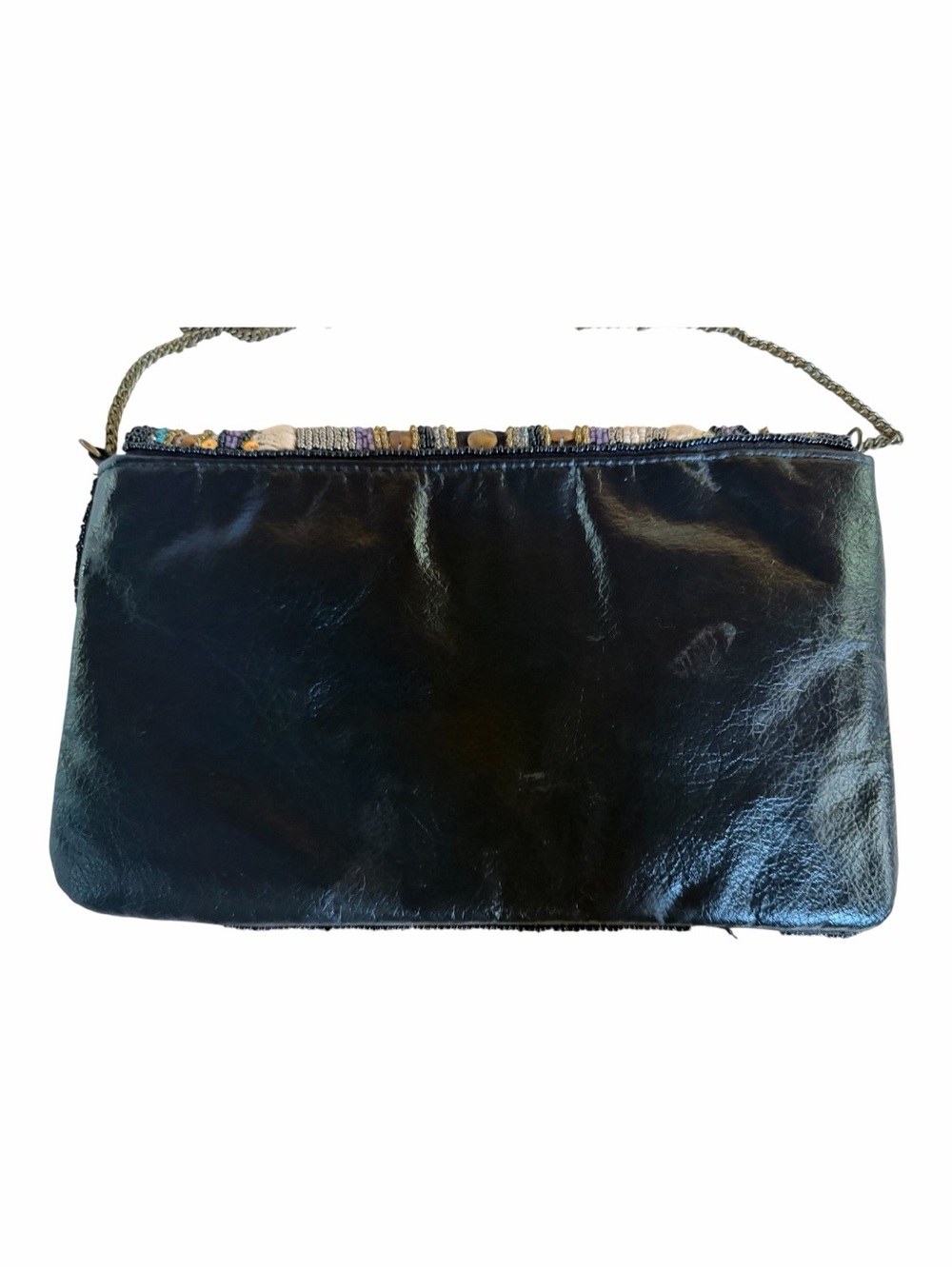 Midnight Mosaic Embellished Beaded Boho Crossbody Clutch - Picture 2 of 6